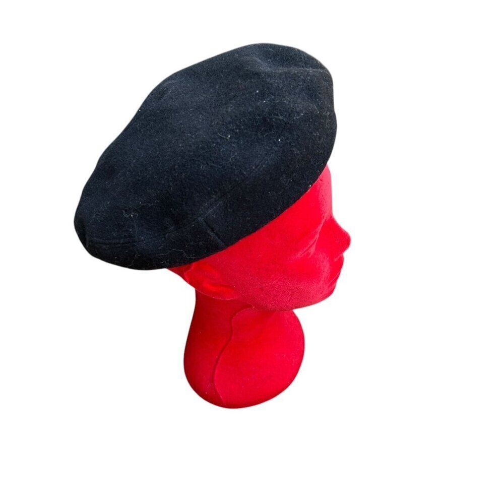 Headline Black German Wool Blend Beret Size Small